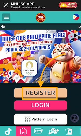 Step 1: Login to MNL168 Games to register.